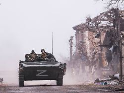 donetsk region ukraine april 1 2022 russian army servicemen in the city of mariupol the russian armed forces are conducting a special military operation in ukraine