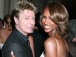 david bowie and iman during 2005 cfda fashion awards inside the dinner green room departures at new york public library in new york city new york united states