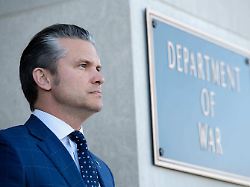 defense secretary pete hegseth stands outside the pentagon during a welcome ceremony for japanese defense minister shinjiro koizumi at the pentagon thursday jan 15 2026 in washington
