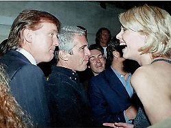 donald trump jeffrey epstein and a woman speaking at an undated event editorial use only see special instructions