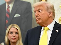 file president donald trump and attorney general pam bondi listen as fbi director kash patel speaks during an event in the oval office at the white house oct 15 2025 in washington