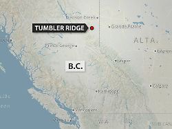 february 10 2026 tumbler ridge bc canada map locates tumbler ridge b c 1