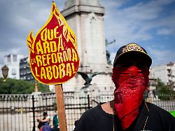 february 11 2026 buenos aires buenos aires argentina hundreds of people remained gathered around the national congress protesting the labor reform vote taking place inside the senate