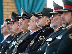 february 17 2026 tehran iran iran s president masoud pezeshkian attends the graduation ceremony of cadets at imam hassan mojtabi police training and officer university in tehran