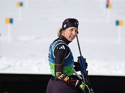 franziska preuss sc haag bei der biathlon staffel frauen olympische winterspiele 2026 in mailand cortina italien