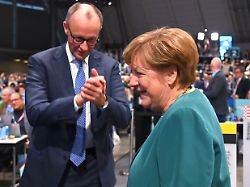 friedrich merz mit angela merkel 38 parteitag der christlich sozialen union cdu am 20 und 21 02 2026 messe stuttgart