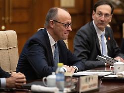 german chancellor friedrich merz participates in a meeting with chinese president xi jinping not pictured at the diaoyutai state guesthouse in beijing china 25 february 2026