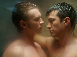 heated rivalry l to r connor storrie as ilya rozanov and hudson williams as shane hollander in episode 104 of heated rivalry cr