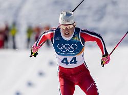 johannes hoesflot klaebo of norway approaches the finish line in the cross country skiing men s 10km interval start free at the 2026 winter olympics in tesero italy friday feb 13 2026