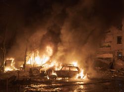 kramatorsk donetsk region february 8 vehicles burn in the aftermath of russian destruction caused by two kab bombs in the city of kramatorsk donetsk region ukraine on february 8 2026