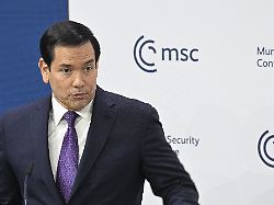 munich germany february 14 us secretary of state marco rubio delivers a speech during the 62nd munich security conference msc 2026 in munich germany on february 14 2026