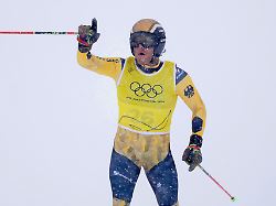 olympia olympische winterspiele mailand cortina 2026 ski freestyle ski cross maenner halbfinale tim hronek deutschland reagiert im ziel