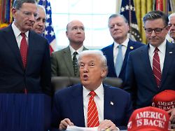 president donald trump speaks in the oval office of the white house tuesday feb 3 2026 in washington before signing a spending bill that will end a partial shutdown of the federal government