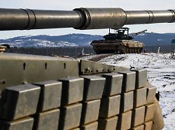 russia transbaikal region november 13 2025 t 72 tanks take part in live fire exercises at the krasny yar range of the eastern military district
