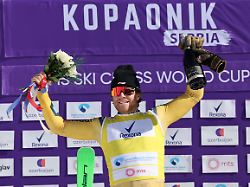 ski cross fis sx wc kopaonik kopaonik serbia 27 feb 26 ski cross fis world cup ladies men image shows the rejoicing of tim hronek ger