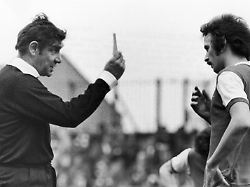 soccer yellow card 1977 john matthews of arsenal fc receives a yellow card for a foul against middlesbrough by referee jack taylor 7 may 1977