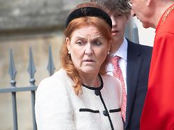 sarah ferguson the duchess of york depart an easter service at st george s chapel windsor castle london england uk on sunday 20 april 2025