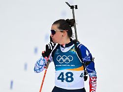 simon julia from france participates in the winter olympic games milano cortina 2026 in anterselva biathlon arena on february 11 2026 in cortina italy photo by federico manoni nurphoto