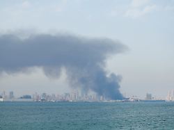 smoke rises in the sky after reported iranian missile attacks following strikes by the united states and israel against iran in manama bahrain february 28 2026