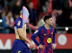 soccer football laliga girona v fc barcelona estadi montilivi girona spain february 16 2026 fc barcelona s pau cubarsi looks dejected after the match reuters bruna casas tpx images of the day