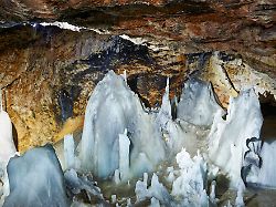 the scarisoara glacier in apuseni natural park romania