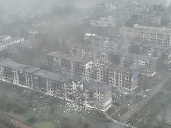 this image made from a december 2025 video provided by the ukrainian defense forces shows the heavily bombed city of myrnohrad in eastern ukraine s donetsk region