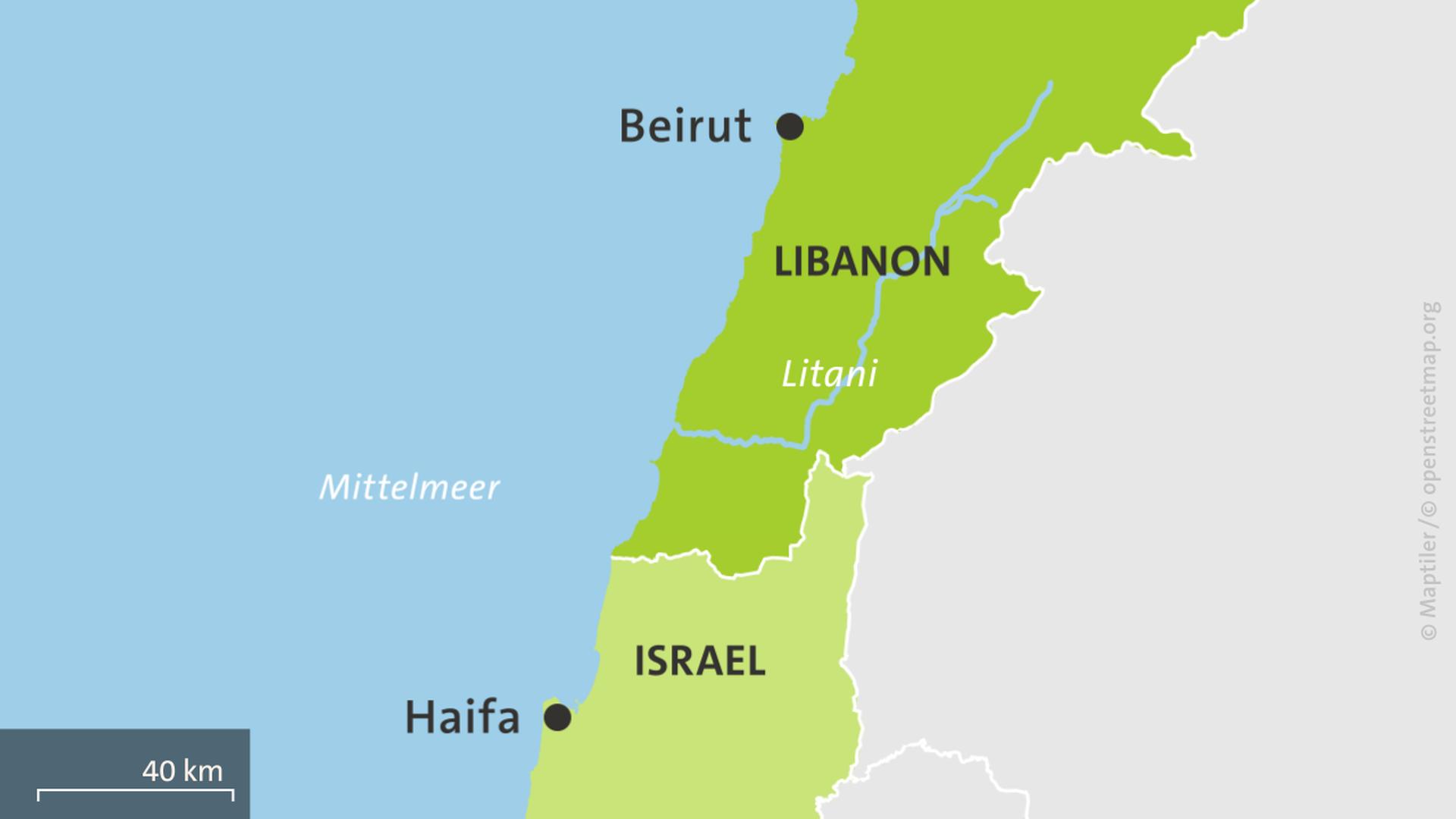 karte israel libanon litani 100