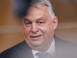 bruessel belgien europa gebaeude eu westbalkan gipfel viktor orban ministerpraesident von ungarn gibt ein pressestatement vor beginn