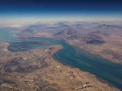 file photo an aerial view of the iranian shores and the island of qeshm in the strait of hormuz december 10 2023