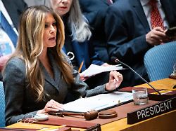 first lady melania trump presides over the united nations security council at united nations headquarters monday march 2 2026