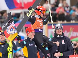 germany s katharina schmid reacts after her last jump of the career during the women s individual hs240 competition at the ski jumping world cup event in planica slovenia saturday march 28 2026