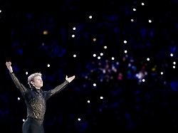 gold medalist ilia malinin from the united states waves before the medal ceremony after the men free skating at the figure skating world championships in prague czech republic saturday march 28 2026