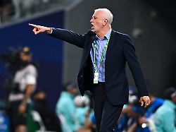 graham james arnold head coach of iraq reacts during the fifa arab cup 2025 quarter final match between jordan and iraq at education city stadium in doha qatar on december 12 2025