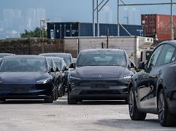 hongkong car tesla ev new tesla vehicles parked at an order parking lot in hong kong march 9 2026
