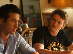 heated rivalry l to r hudson williams as shane hollander and connor storrie as ilya rozanov in episode 106 of heated rivalry cr