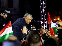 hungarian prime minister viktor orban greets the supporters during an election campaign rally in gyor hungary march 27 2026