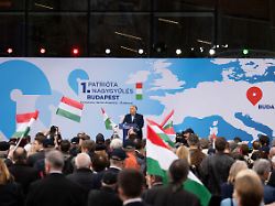 hungarian prime minister viktor orban speaks during an assembly of european far right parties with orban s patriots for europe group in budapest hungary monday march 23 2026