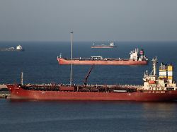 luojiashan tanker sits anchored in muscat as iran vows to close the strait of hormuz amid the u s israeli conflict with iran in muscat oman march 7 2026