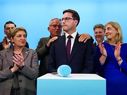 manuel hagel top candidate of the christian democratic union cdu party in germany s baden wuerttemberg state election reacts following exit polls in stuttgart germany march 8 2026