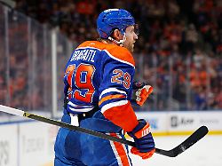 mar 3 2026 edmonton alberta can edmonton oilers forward leon draisaitl 29 celebrates after scoring a goal during the first period against the ottawa senators at rogers place