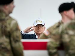 march 8 2026 dover de united states of america u s president donald trump salutes as the remains of six soldiers killed by a iranian drone arrive at dover air force base march 7 2026 in dover delaware