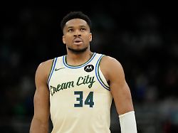 milwaukee bucks giannis antetokounmpo looks on during the second half of an nba basketball game against the boston celtics monday march 2 2026 in milwaukee