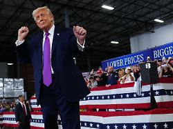 president donald trump dances after speaking at verst logistics wednesday march 11 2026 in hebron ky