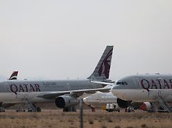 qatar airways aircraft parked at teruel airport in spain as airlines move planes away from escalating conflict in the middle east in teruel spain march 20 2026
