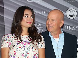 shanghai china november 04 american actor bruce willis and his wife american model emma heming attend cocobaba and ushopal activity on november 4 2019 in shanghai china