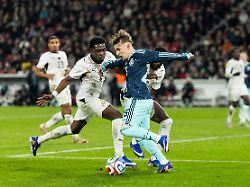 stuttgart germany march 30 lennart karl germany 25 controls the ball against ghana defense during the friendly match between germany vs ghana at stuttgart arena on march 30 2026 in stuttgart germany