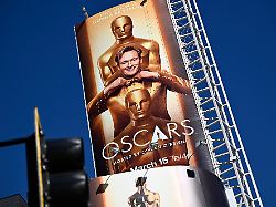 signage for the 98th academy awards hosted by conan o brian seen above the ovation hollywood shopping center and the dolby theatre where the oscars will be aired los angeles ca march 12 2026