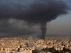 smoke rises from israeli airstrikes in dahiyeh a southern suburb of beirut lebanon tuesday march 3 2026