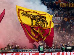 supporters of as roma during the serie serie a enilive match between as roma and juventus fc at stadio olimpico on march 01 2026 in rome italy photo by giuseppe maffia nurphoto