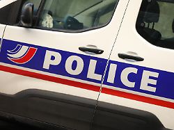 a police car is seen in paris france on march 14 2026